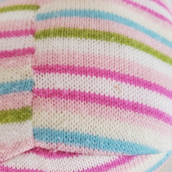 Kids Owl Ribbed Rattle Stuffed Animal Stripes Pink - Picture 4 of 5